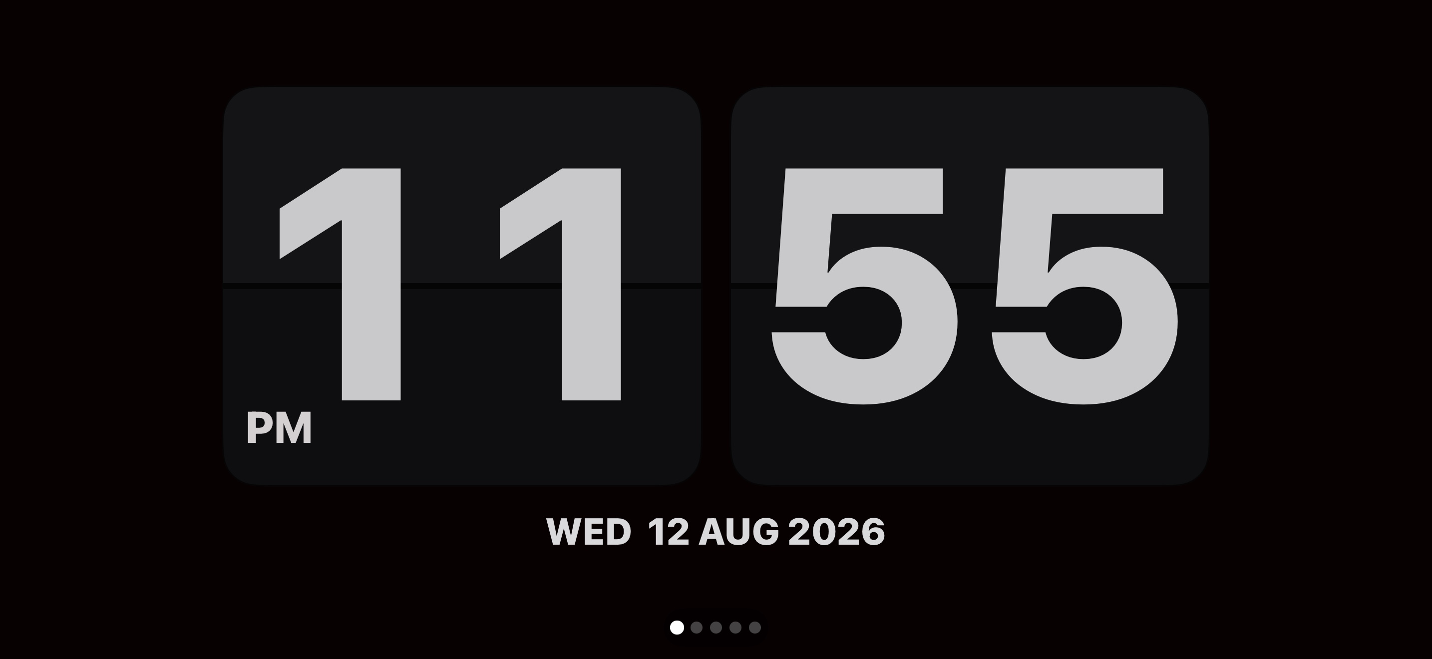 WingDeck flip clock mode with date