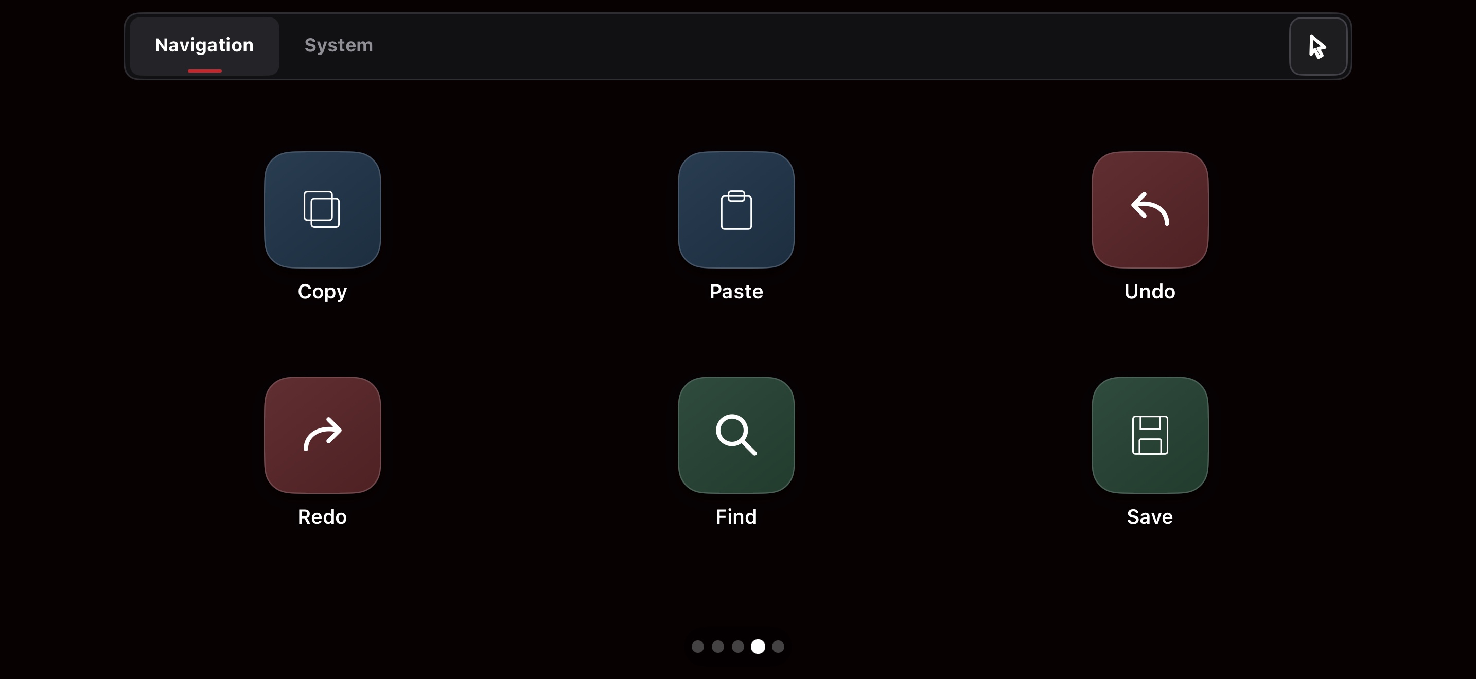 WingDeck Deck mode with customizable command buttons